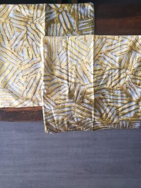 Gold Metallic Abstract Print Set Of Two 45*45cm Throw Pillow Covers